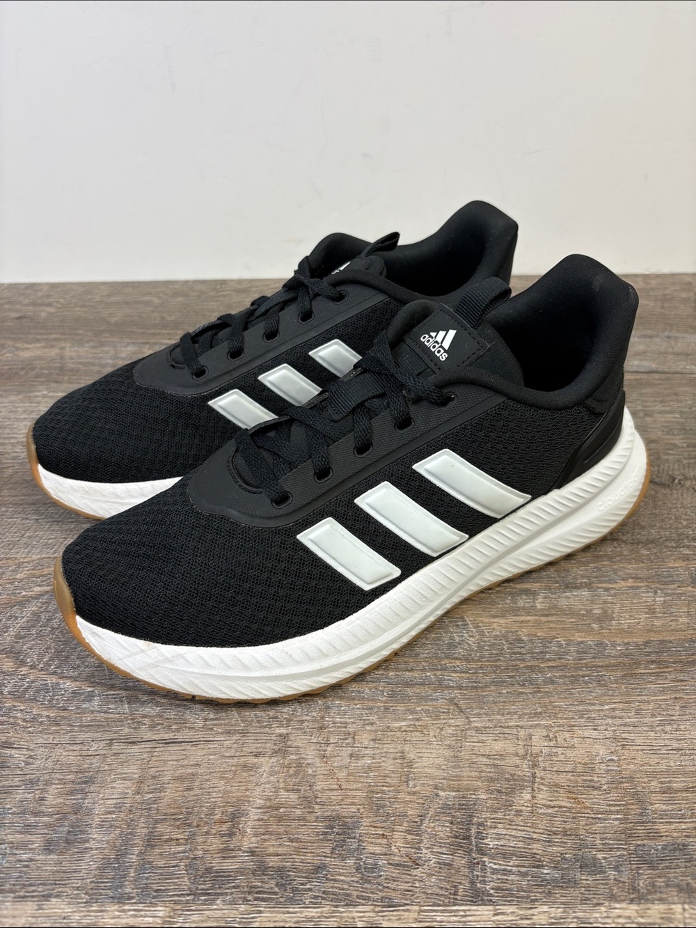 Adidas X_PLR Path Cloudfoam Comfort Running Shoes Black/White Gum Sole Size 8